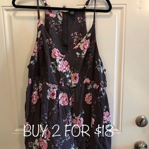 Torrid 3 (3X) tank top, zipper closure, adj straps